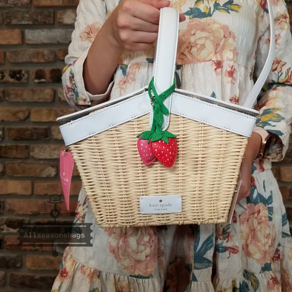 Kate Spade Picnic In Park Basket Strawberry BAG novelty handbag CROSSBODY STRAP - Picture 12 of 13